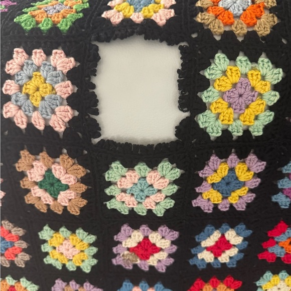 Handmade Granny Square afghan Throw blanket colorful 
With flaws - Picture 6 of 11